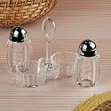 Kookee Acrylic Salt and Pepper Set with Stand for Dining Table (10705)