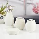 Kookee Ceramic Bathroom Accessory Set of 4 with Soap Dispenser | Black (11397)