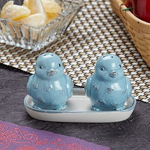 kookee ceramic salt and pepper shakers set with tray  elegant namak dani spice sprinkler amp dispenser for dining table kitchen amp restaurant use 9977