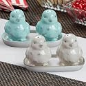 Kookee Ceramic Salt Pepper Set of 2 with Tray | Blue, Grey (10492)