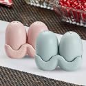 Kookee Ceramic Salt Pepper Set of 2 with Tray | Multicolor (10484)