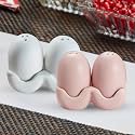 Kookee Ceramic Salt Pepper Set of 2 with Tray | Multicolor (10482)