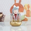 Kookee Polyresin Salt Pepper Shaker Set with Tray for Dining Table (10356)