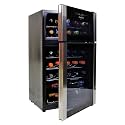 Koolatron 29 Bottle Wine Fridge – Wine Cooler with Glass Door, 3 Cu ft (86 L) Beverage Can Refrigerator, Digital Temperature Control/Dual temperature zone, Ideal for White, Red & Sparkling Wine