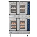 KoolMore 38 in. Full-Size Double Commercial Natural Gas Convection Oven 108,000 BTU With Stacking Kit in Stainless-Steel (KM-DCCO54-NG)