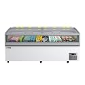 KoolMore 79 in. 31 cu. ft. Commercial Island Chest Freezer and Refrigerator, Convertible with Sliding Glass Lids, Auto Defrost, LED Lighting, White