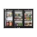 KoolMore - BC-3DSW-BK 3 Door Back Bar Cooler Counter Height Glass Door Refrigerator with LED Lighting - 11 cu.ft, Black