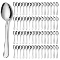 KOOMADE 60 PCS 7.2" Dinner Spoon Set - Premium Food Grade 18/0 Stainless Steel Tableware, Metal Cutlery Spoon, Tablespoons, Mirror Finish &amp; Dishwasher Safe, Silverware for Home, Kitchen or Restaurant