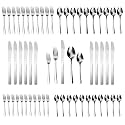 KOOMADE 60 PCS Silverware Set - Windsor Stainless Steel Silverware Set for 12 Kitchen Flatware Set Cutlery Set for Home Restaurant Hotel, Kitchen Dishwasher Safe &amp; Mirror Polished Utensils Set