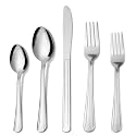 KOOMADE Silverware Set for 8 - Dominion 40PCS 18/0 Stainless Steel Flatware Utensils Cutlery Set Includ Steak Knife Fork Spoon for Home, Restaurant, Wedding, Party, Dishwasher Safe &amp; Mirror Polished