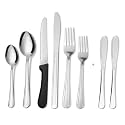 KOOMADE Silverware Set with Butter Knife - Dominion 50 PCS 18/0 Stainless Steel Flatware Utensils Cutlery Set Including Steak Knife Fork and Spoon for Home, Restaurant, Party, Dishwasher Safe