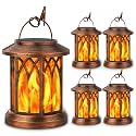 KOOPER 4 Pack Solar Lantern Outdoor Lights, Upgraded Flickering Flame Solar Lanterns Lights Outdoor Waterproof, Hanging Lantern Decorative, Solar Powered Lanterns for Yard Patio Garden Decor (Copper)