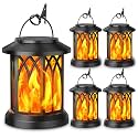 KOOPER 4 Pack Solar Lantern Outdoor Lights, Upgraded Flickering Flame Solar Lanterns Lights Outdoor Waterproof, Hanging Lantern Decorative, Solar Powered Lanterns for Yard Patio Path Tree Garden Decor