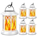 KOOPER 4 Pack Solar Lantern Outdoor Lights, Upgraded Flickering Flame Solar Lanterns Lights Outdoor Waterproof, Hanging Lantern Decorative, Solar Powered Lanterns for Yard Patio Garden Decor (White)