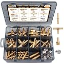 KOOTANS 80pcs Brass Hose Barb Fittings Kit 1/8" 3/16" 1/4" 5/16" 3/8" 1/2" Barb to Male NPT Thread Air Hose Fitting, Barbed Splicer and Tee with Clamps Water Fuel Air Line Connector Fittings