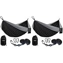 Kootek Camping Hammock 500 lbs Capacity, Portable Hammocks with Tree Straps &amp; Attached Carry Bag, Camping Essentials Gear, Perfect for Outside Indoor Hiking Beach Backpack Travel (Pack of 2)