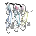 Koova Wall Mount Bike Storage Rack Garage Hanger for 6 Bicycles + Helmets | Fits All Bikes Even Large Cruisers/Big Tire Mountain Bikes | Heavy Duty Powder Coated Steel (6 Bike Rack)