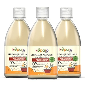 koparo clean organic fruits amp veggie wash with apple cider vinegar and turmeric extract 100 natural  removes wax pesticide residue amp germs  plant based kids safe amp eco-friendly  15 litre - pack of 3 x 1500 ml