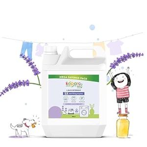koparo laundry liquid detergent  3 litres  lavender fragrance  top load front load washing machine amp hand wash friendly  non-toxic amp plant powered  tough on stains safe for kids