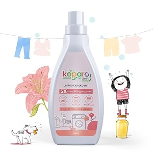 koparo liquid detergent  900ml  top load amp front load washing machine liquid detergent  organic bio-enzymes laundry detergent  tough on stains safe for kids amp sensitive skin  lily amp vanilla