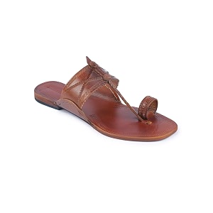 KORAKARI Men Kolhapuri Chappal Handcrafted Sandal Smooth