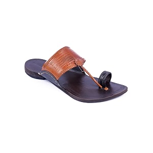 KORAKARI Men Kolhapuri Chappal Handcrafted Sandal Smooth