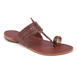 KORAKARI Men Kolhapuri Chappal Handcrafted Sandal Smooth