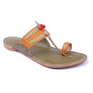 KORAKARI Mens Handmade Kolhapuri Chappal Smooth and