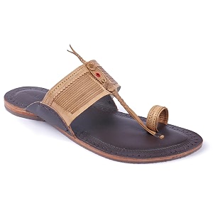 KORAKARI Mens Handmade Kolhapuri Chappal Smooth and