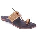 KORAKARI Mens Handmade Kolhapuri Chappal Smooth and