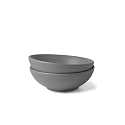 Ceramic Bowl for Serving, Pebble Grey, 550ml, Set of 2 | Serving Bowl for Dal, Rice, Noodles, Ramen | Microwave, Oven Safe | Ceramic Serving Bowls | (Pebble Grey, 7" Serving Bowl)