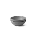 Ceramic Breakfast Daily Bowl, Pebble Grey, 400mL, Set of 2 | for Snacks, Maggi, Oats, Poha | SilkMatte Finish | Microwave, Oven, Dishwasher Safe | Handmade | (Pebble Grey, 6" Daily Bowl)