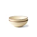 Ceramic Bowl for Serving, Vanilla Biscuit, 550ml, Set of 2 | Serving Bowl for Dal, Rice, Noodles | Microwave, Oven Safe | Ceramic Serving Bowls | (Vanilla Biscuit, 7" Serving Bowl)