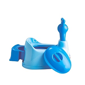 toilet trainer baby potty seat cartoon face with removable tray amp closing lid baby potty seat for 0 to 5 years blue