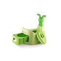 Plastic Toilet Trainer Baby Potty Seat Cartoon Face With Removable Tray &amp; Closing Lid Baby Potty Seat For 0 To 5 Years (Green)
