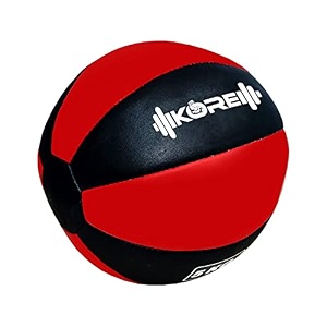 kore 1-10 kg leather medicine ball soft shell with non-slip grip for cross training exercise