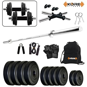 kore k-pvc-20kgcombo9 home gym and fitness kit