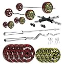 Kore Premium 30KG Camo Solid Rubber Fitness Kit with One 3 Ft Curl + One 3 Ft Plain and One Pair Dumbbell Rods