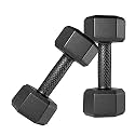 Kore PVC DM-2kg-Combo 161 Dumbbells Set and Fitness Kit for Men and Women Whole Body Workout, Hexa (Black)