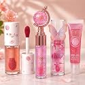 Korean Cute Trendy Lipgloss Combo for Girls – Butterfly Korean Lipgloss, Tube LipGloss & Moisturizing Glob Lip Balm for Dry Lips, Perfect Glossy Finish for Everyday Glam & Gifting