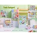 Korean Stationery Mini Transparent 3-Hole Binder Spiral Diary Notebook – Cute Kawaii Portable Journal Notebook Agenda for Girls & Students (80+ Pages) (panda backyard c)