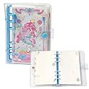 Korean Stationery Mini Transparent 3-Hole Binder Spiral Diary Notebook – Cute Kawaii Portable Journal Notebook Agenda for Girls & Students (80+ Pages) MIMIMI GIRL THEME