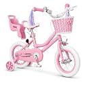 KORIMEFA Girl Bike with Training Wheel, Age 3-12 Princess, 12/14/16/20in