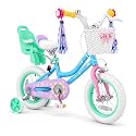 KORIMEFA Girl Bike with Training Wheel, Age 3-12 Princess, 12/14/16/20in