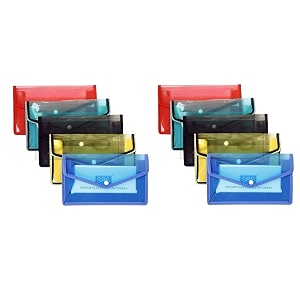 kosh plastic flexi button bag  cheque book holder  document holder  passbook holder cheque pouch pack of 10