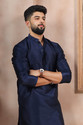 Koshin Men Self Design Straight Kurta