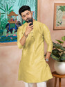 Koshin Men Self Design Straight Kurta