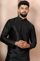 Koshin Men Self Design Straight Kurta