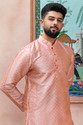Koshin Men Self Design Straight Kurta