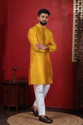 Koshin Men Self Design Straight Kurta